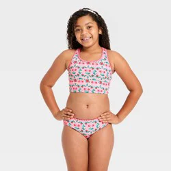 Girls' Cherry Summer Tankini Set - Cat & Jack™ Pink XS