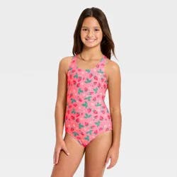 Girls' Strawberry Patch One Piece Swimsuit - Cat & Jack™ Pink/Green M