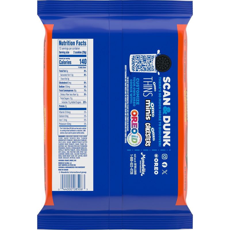 slide 2 of 14, Oreo Reese's Peanut Buttery Creme Chocolate Sandwich Cookies - 12.35oz, 12.35 oz