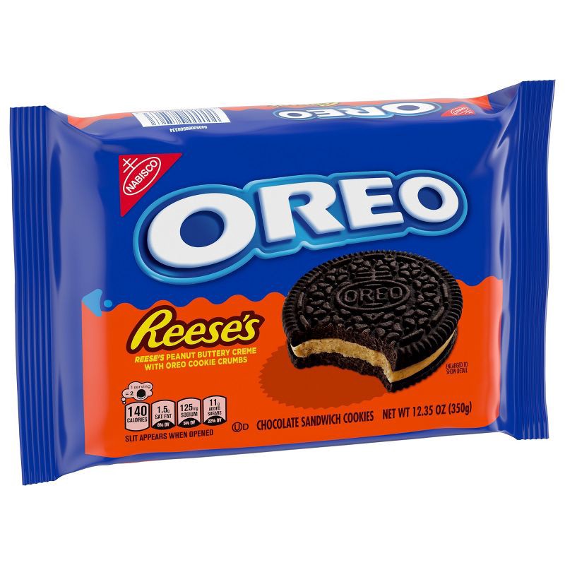 slide 9 of 14, Oreo Reese's Peanut Buttery Creme Chocolate Sandwich Cookies - 12.35oz, 12.35 oz