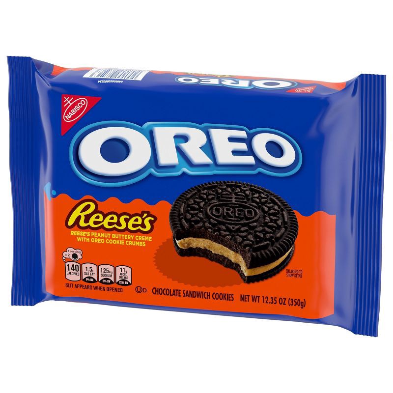 slide 10 of 14, Oreo Reese's Peanut Buttery Creme Chocolate Sandwich Cookies - 12.35oz, 12.35 oz