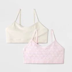 Girls' 2pk Seamless Bralette - Cat & Jack™ Pink L