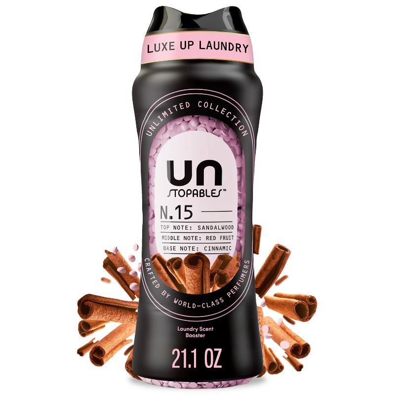 slide 1 of 14, Downy Unstopables Unlimited Collection In Wash Scent Booster Beads No. 15 Laundry Additives - Sandalwood Red Fruit Cinnamon - 21.1oz, 21.1 oz