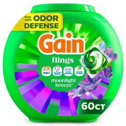 Gain Moonlight Breeze Flings Laundry Detergents - 60ct