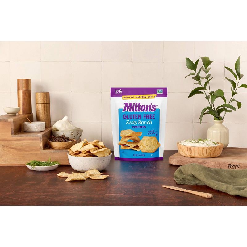 slide 3 of 4, Milton's Craft Bakers Gluten Free Zesty Ranch Crackers - 4.5oz, 4.5 oz