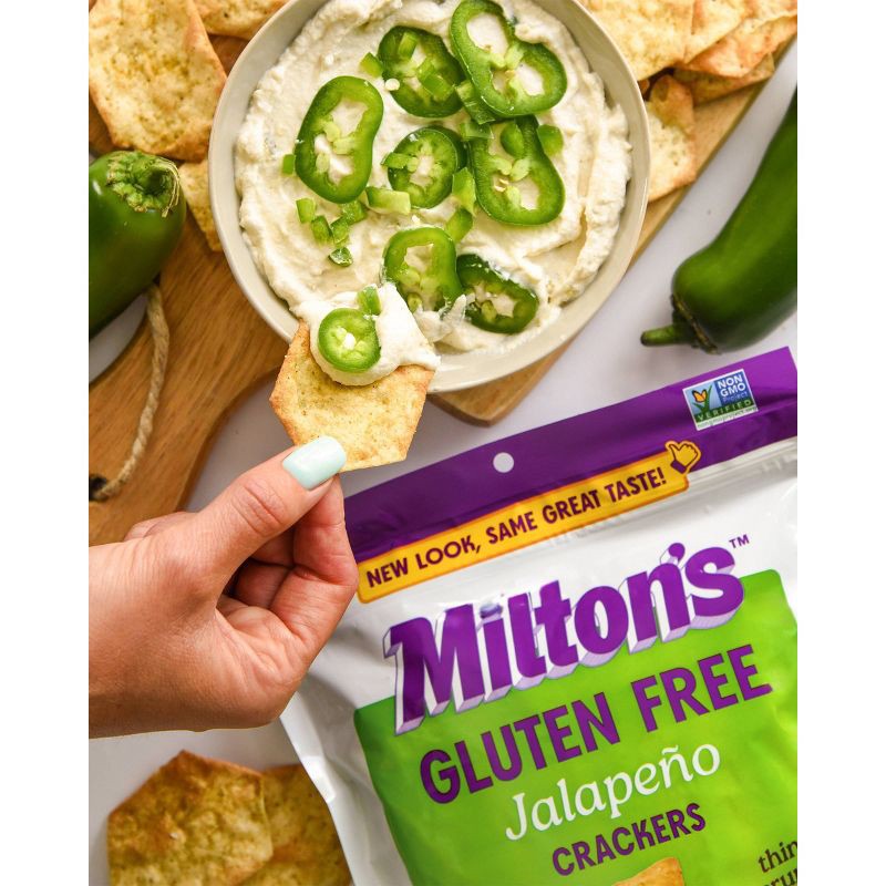 slide 3 of 4, Milton's Craft Bakers Gluten Free Jalapeno Crackers - 4.5oz, 4.5 oz