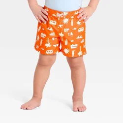 Toddler Boys' Surf Swim Trunks - Cat & Jack™ Orange 12M