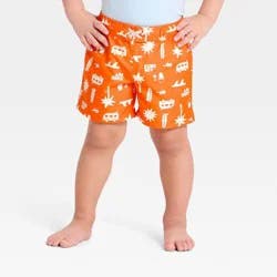 Toddler Boys' Surf Swim Trunks - Cat & Jack™ Orange 12M