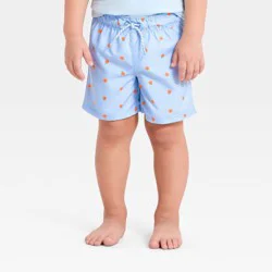 Toddler Boys' Oranges Print Swim Shorts - Cat & Jack™ Blue 18M