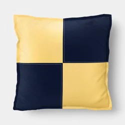 Square Nautical Flag Patchwork Indoor Throw Pillow Blue/Ivory - Room Essentials™