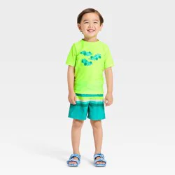 Toddler Boys' Race Car Rash Guard Set - Cat & Jack™ Green 4T