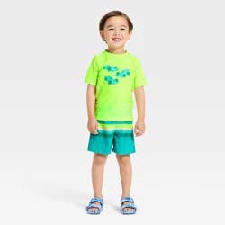 Toddler Boys' Race Car Rash Guard Set - Cat & Jack™ Green 4T
