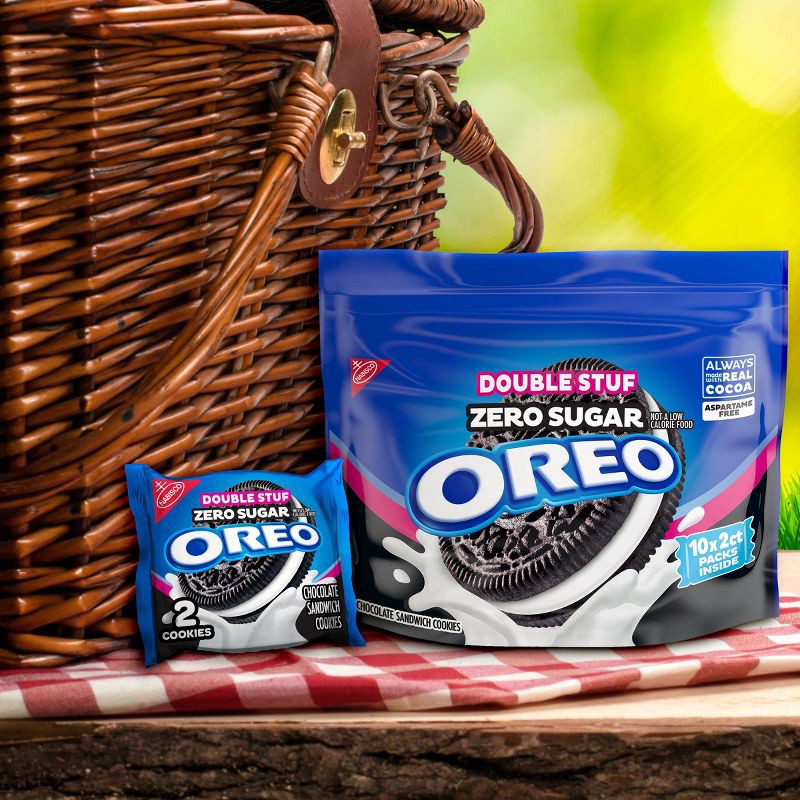 slide 9 of 15, Oreo Double Stuf Zero Sugar Chocolate Sandwich Cookies - 10.3oz, 10.3 oz