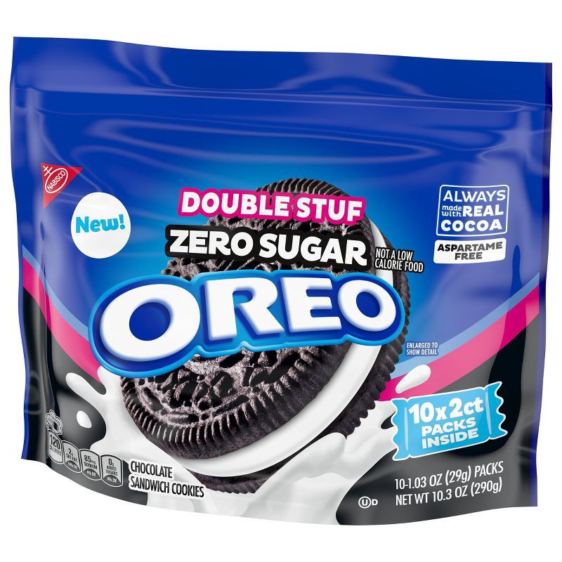 slide 11 of 15, Oreo Double Stuf Zero Sugar Chocolate Sandwich Cookies - 10.3oz, 10.3 oz