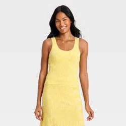 Women's Sleeveless Space Dye Tank - A New Day™ Yellow S