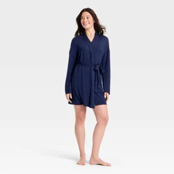 Women's Cloud Knit Robe - Auden™ Navy XL/XXL