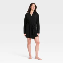 Women's Cloud Knit Robe - Auden™ Black XS/S