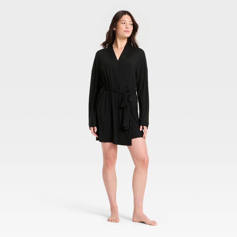 slide 1 of 3, Women's Cloud Knit Robe - Auden™ Black M/L, 1 ct