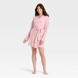 Women's Cloud Knit Robe - Auden™ Blush Pink XL/XXL