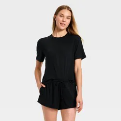 Women's Jersey Pajama T-Shirt - Auden™ Black M