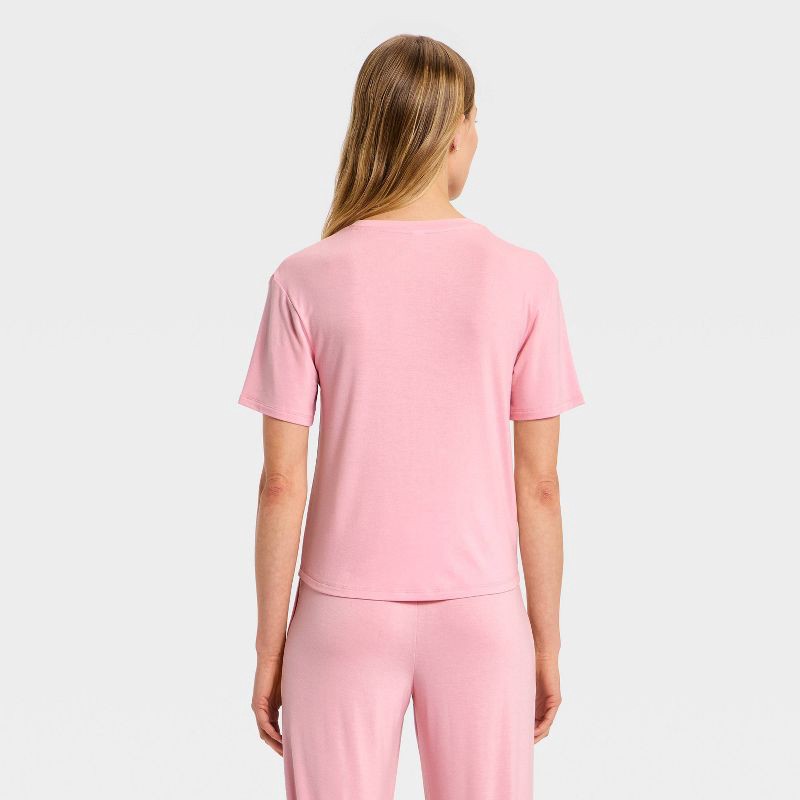 slide 2 of 3, Women's Jersey Pajama T-Shirt - Auden™ Pink M, 1 ct