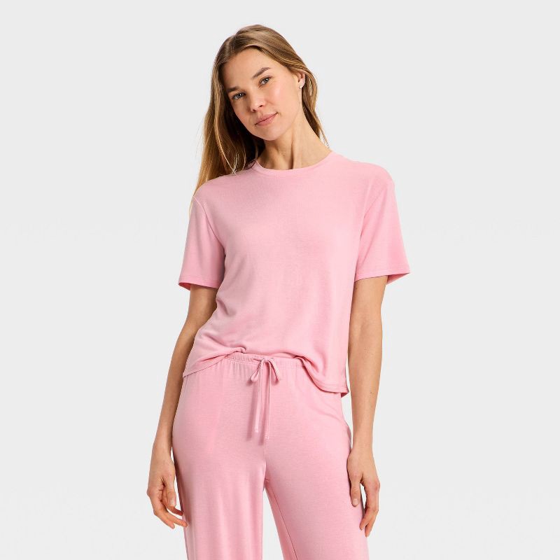 slide 1 of 3, Women's Jersey Pajama T-Shirt - Auden™ Pink XL, 1 ct