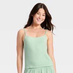 Women's Cozy Ribbed Cami Top - Auden™ Pale Mint XS