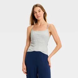Women's Ribbed Built-in-Bra Sleep Camisole - Auden™ Heather Gray XL