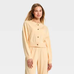 Women's French Terry Cardigan - Auden™ Peach Orange L