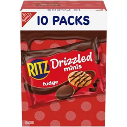RITZ Drizzled Minis Fudge Crackers Snack Pack Lunch Snacks - 9oz/10ct