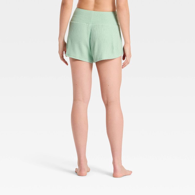 slide 2 of 3, Women's Cozy Ribbed Wide Waistband Shorts - Auden™ Mint M, 1 ct