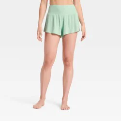 Women's Cozy Ribbed Wide Waistband Shorts - Auden™ Mint M