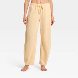 Women's French Terry Barrel Leg Lounge Pants - Auden™ Peach Orange XS