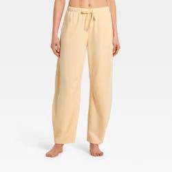 Women's French Terry Barrel Leg Lounge Pants - Auden™ Peach Orange S