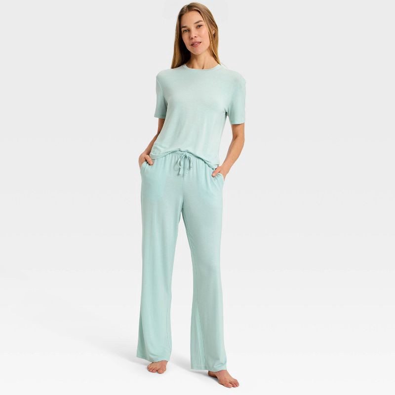 slide 3 of 3, Women's Jersey Pajama Pants - Auden™ Green XL, 1 ct
