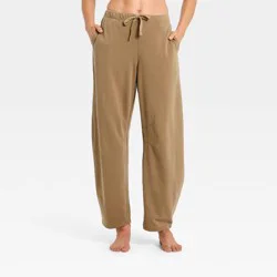 Women's French Terry Barrel Leg Lounge Pants - Auden™ Brown XL