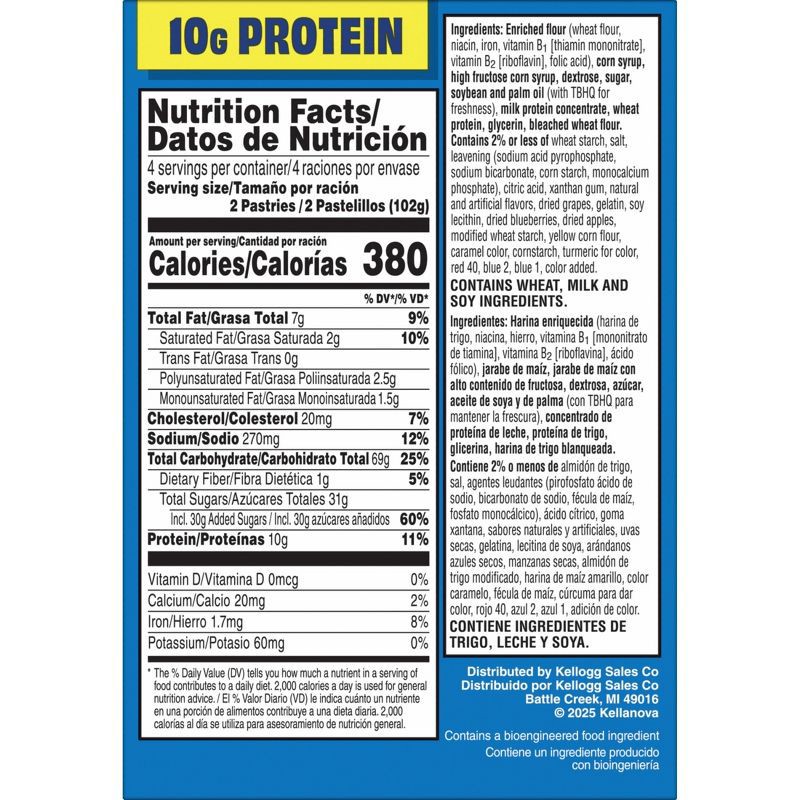 slide 2 of 10, Pop-Tarts Protein Frosted Bumpin' Blueberry Toaster Pastries - 14.3oz/8ct, 14.3 oz, 8 ct