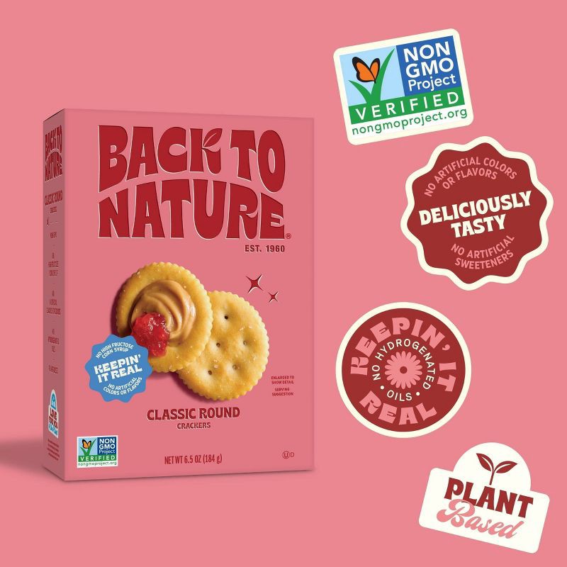 slide 7 of 7, Back to Nature Crackers Classic Round - 6.5oz, 6.5 oz