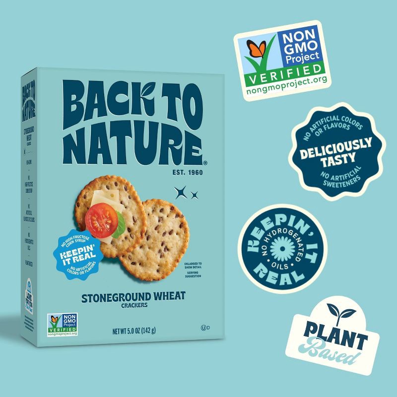 slide 7 of 7, Back to Nature Crackers Original Stoneground Wheat - 5oz, 5 oz