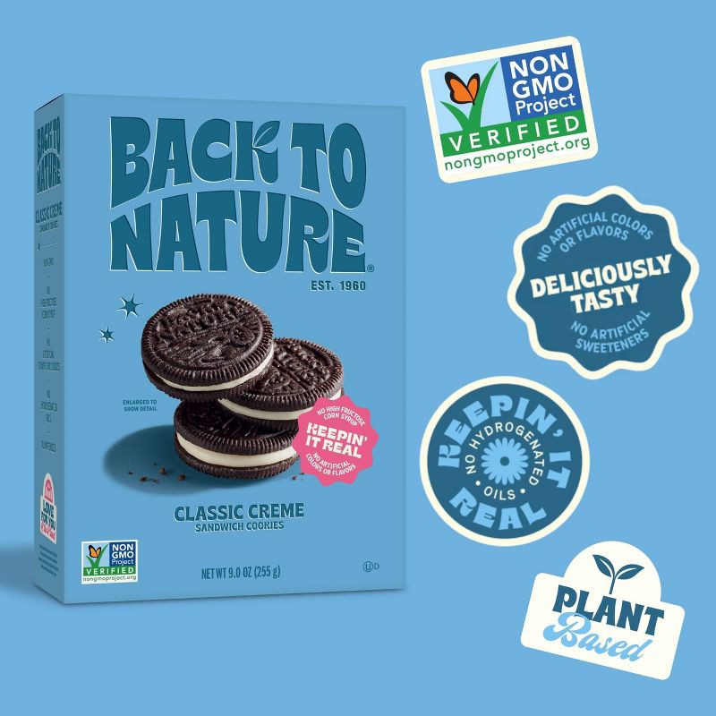 slide 7 of 7, Back to Nature Classic Creme Sandwich Cookies - 9oz, 9 oz