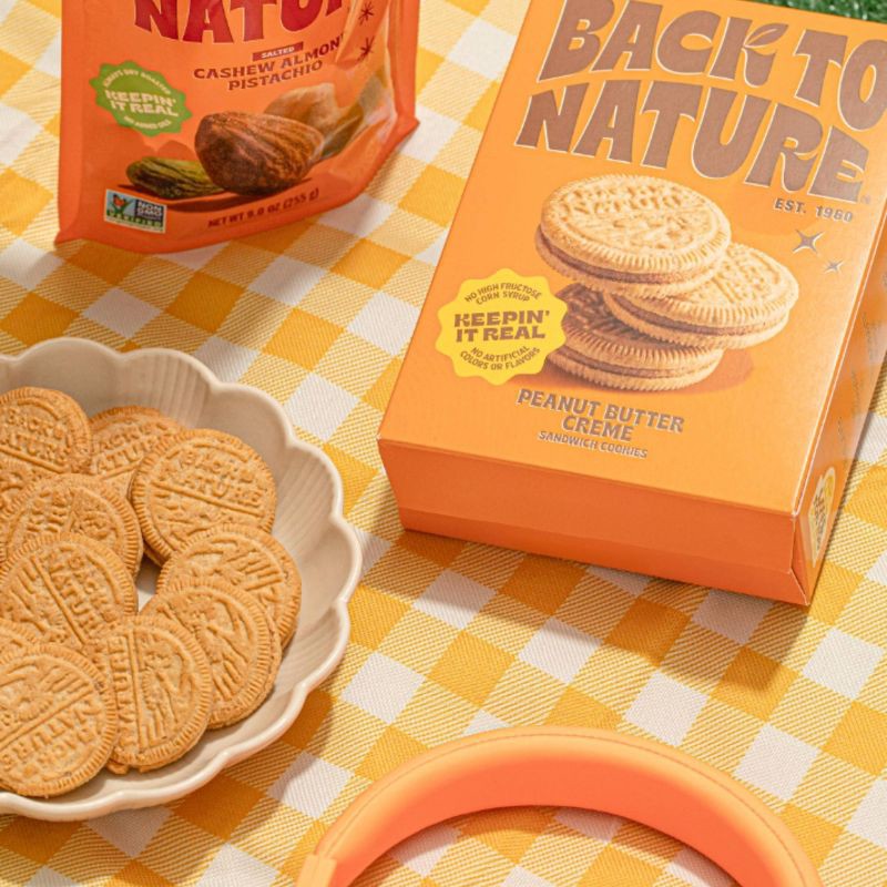 slide 6 of 7, Back to Nature Peanut Butter Creme Sandwich Cookies - 8.25oz, 8.25 oz