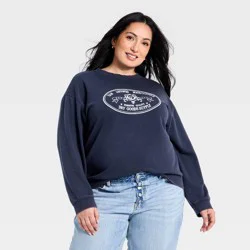 Women's Western Graphic Pullover Sweatshirt - Universal Thread™ Navy Blue XXL
