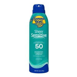 Banana Boat Sheer Sensitive Sunscreen Spray - SPF 50 - 6oz: Whole Body, Unscented