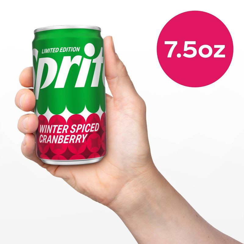 slide 3 of 8, Sprite Winter Spiced Cranberry Soda - 10pk/7.5 fl oz Mini Cans, 10 ct; 7.5 fl oz