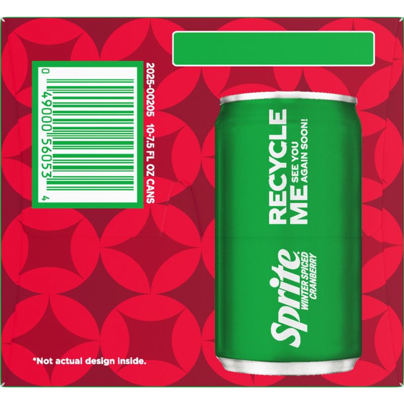 slide 6 of 8, Sprite Winter Spiced Cranberry Soda - 10pk/7.5 fl oz Mini Cans, 10 ct; 7.5 fl oz