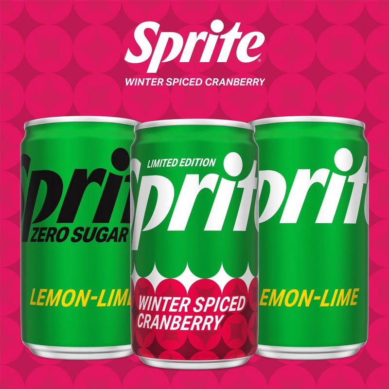 slide 8 of 8, Sprite Winter Spiced Cranberry Soda - 10pk/7.5 fl oz Mini Cans, 10 ct; 7.5 fl oz