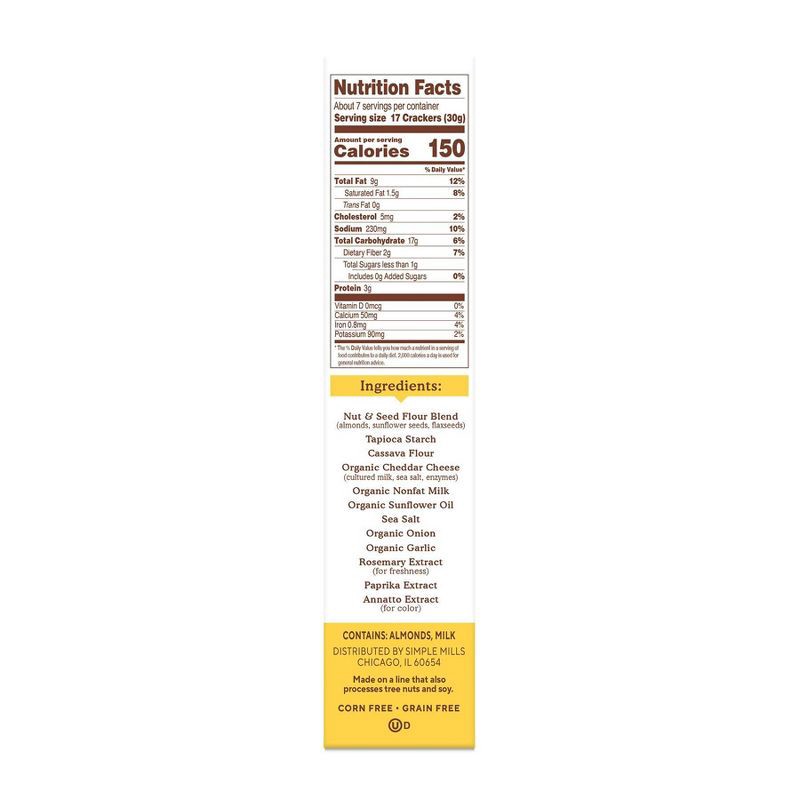 slide 3 of 4, Simple Mills Family Size Farmhouse Cheddar Crackers - 7oz, 7 oz