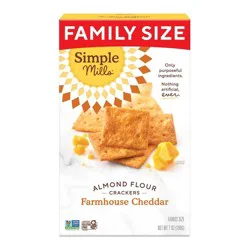 Simple Mills Family Size Farmhouse Cheddar Crackers - 7oz