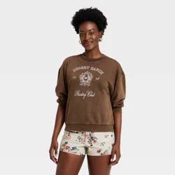 Women's Western Graphic Pullover Sweatshirt - Universal Thread™ Brown S