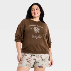 Women's Western Graphic Pullover Sweatshirt - Universal Thread™ Brown XXL
